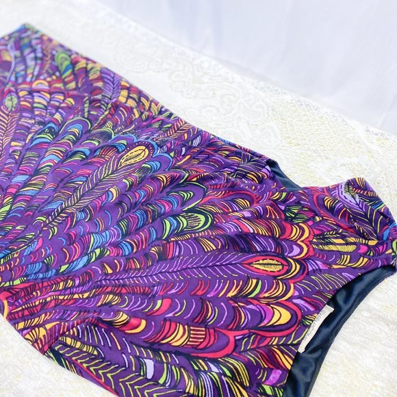 Evan Picone Women's Dress Peacock Feather Pattern Sz 10 Eclectic Cocktail Attire - Picture 7 of 14